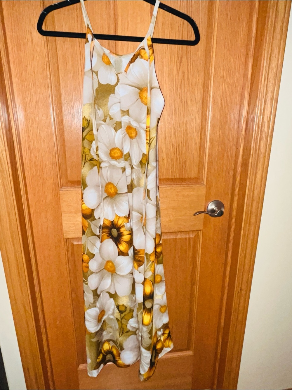 Floral Slip Maxi Dress in White & Yellow